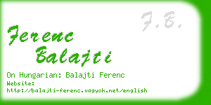 ferenc balajti business card